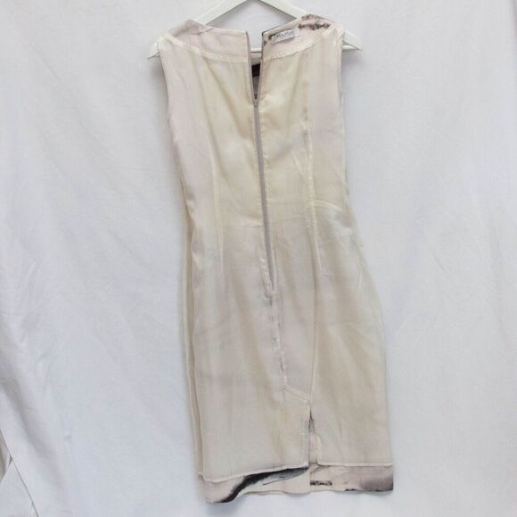 Vgt Max Mara Made in Italy Sleeveless Graphic Print Woven Fabric Midi Dress Sz M - Picture 8 of 13